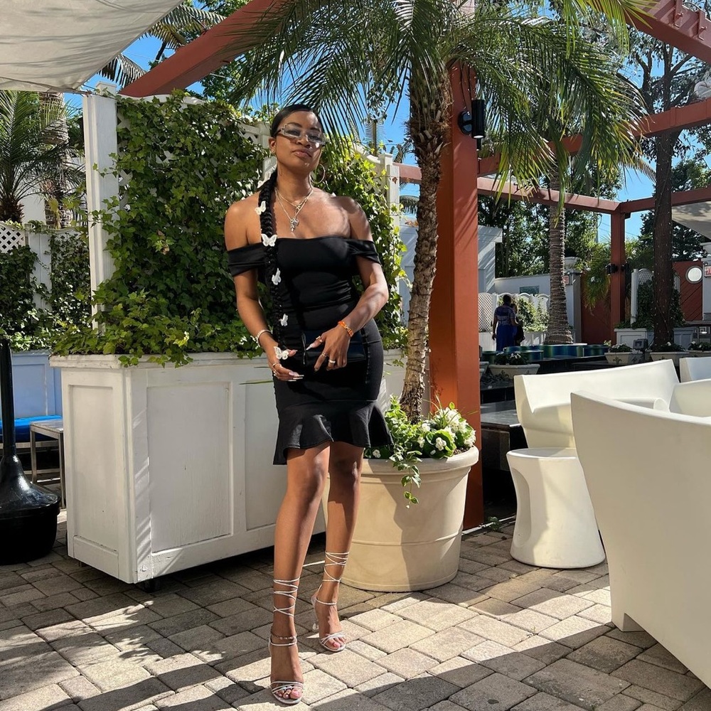Black off the shoulder dress